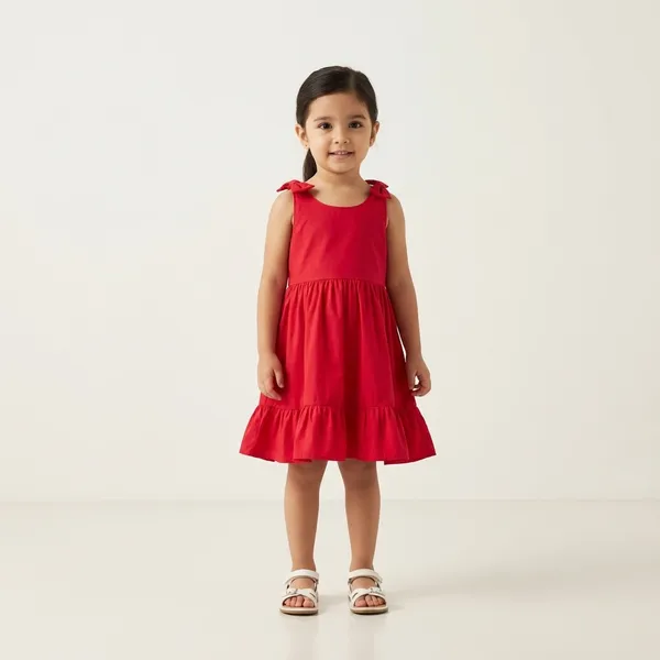 Red_Cotton_Tiered_Ruffle_Ruffle_Dress_For_Kids_Girls