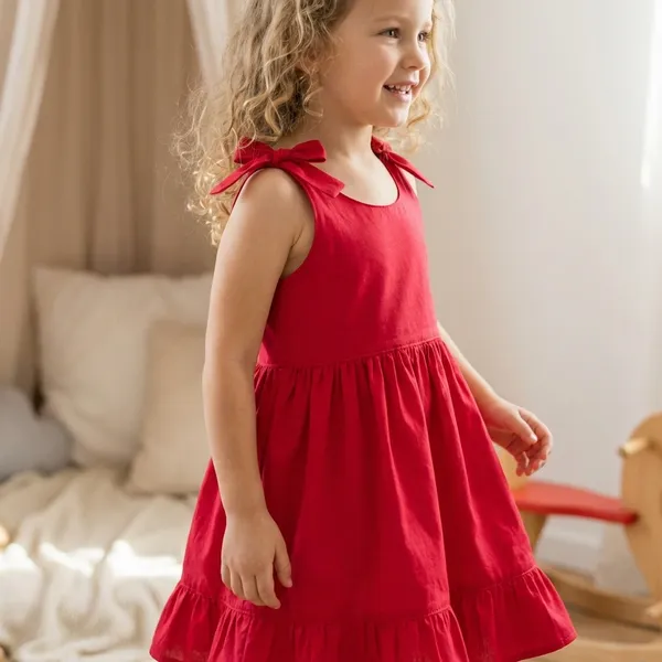Red_Cotton_Tiered_Ruffle_Ruffle_Dress_For_Kids_Girls
