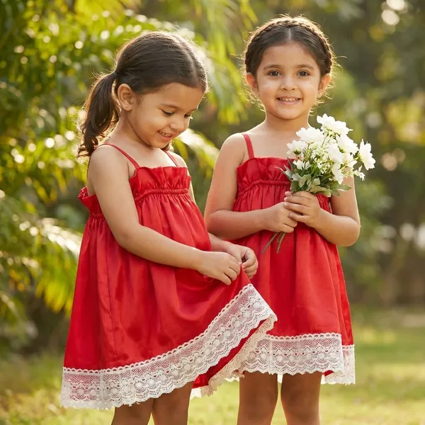 Red_Satin_Cotton_Satin_Satin_Dress_For_Kids_Girls
