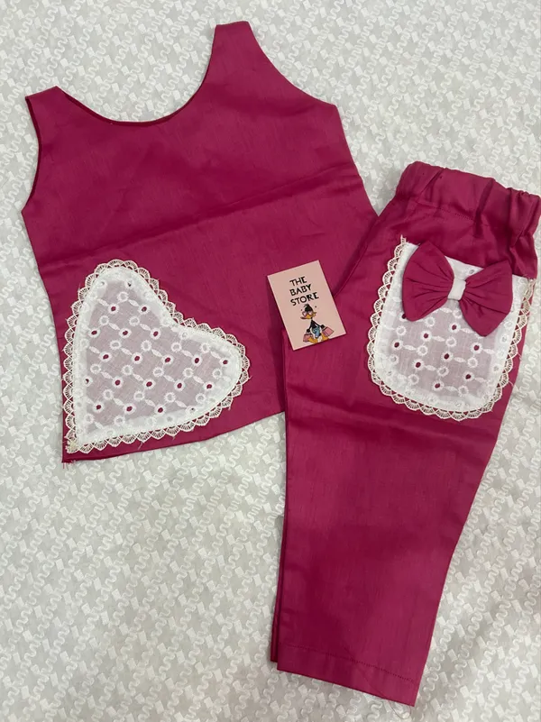 Magenta_Cotton_Heart_Pocket_Design_Casual_Coordset_For_Kids_Girls