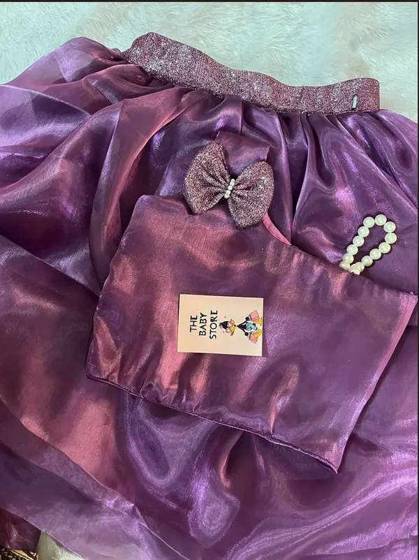 Purple_Satin_Bow_Embellished_Skirt_For_Kids_Girls