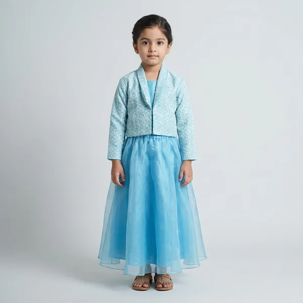 Turquoise_Blue_Cotton_Printed_Pattern_Salwar_Suit_Set_For_Kids_Girls