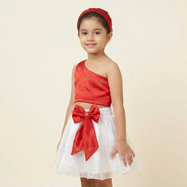 Red_And_White_Polyester_Floral_Embellished_Party_Dress_For_Kids_Girls