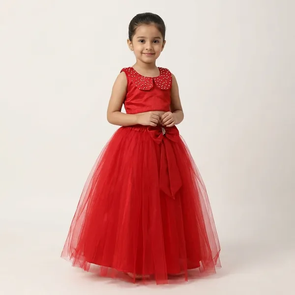 Red_Net_Pearl_Embellished_Tutu_Tutu_Dress_For_Kids_Girls