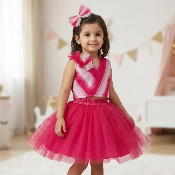 Pink_Tulle_Tulle_Tutu_Tutu_Dress_Set_For_Kids_Girls