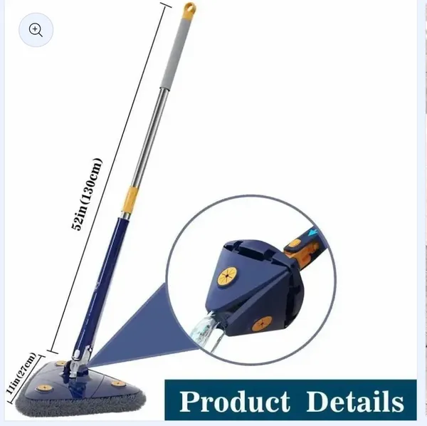 Blue_360_Degree_Rotatable_Triangle_Mop_Stainless_Steel