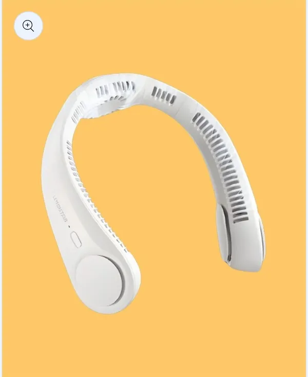 White_Portable_Bladeless_Hanging_Rechargeable_Neck_Fan