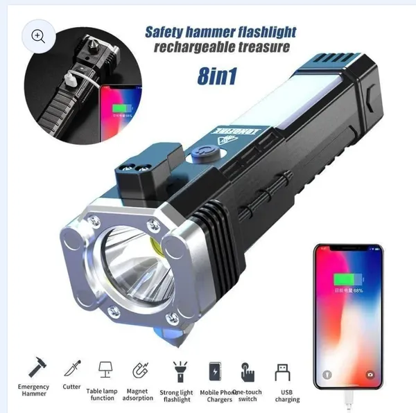 Black_Portable_Rechargeable_Torch_Led_Flashlight