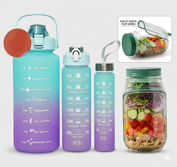 Multicolor_Side_Opening_Salad_Mason_Jar_Leak_Proof_Portable_Meal_Prep_Container_With_Water_Bottle_Combo_Set_Pack_Of_2