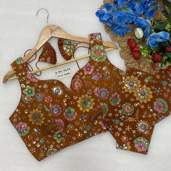 Yellow_Jacquard_Banarasi_And_Mud_Sand_Crepe_Viscose_Sequined_Blouse_For_Women