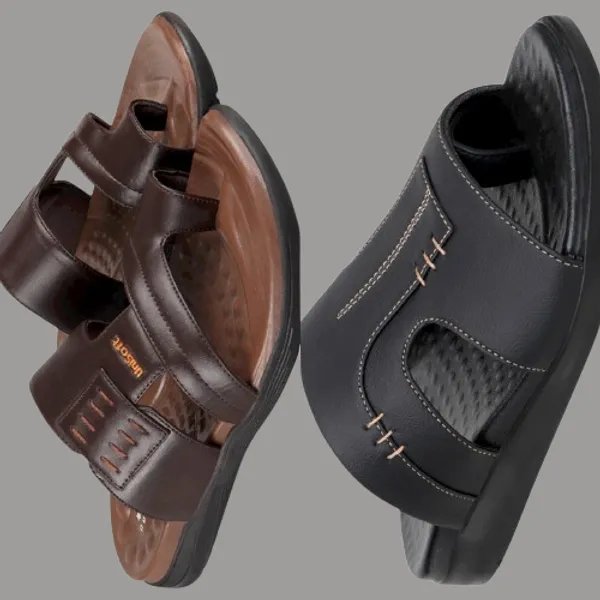 Brown_And_Black_Synthetic_Leather_Premium_Slipper_For_Mens_Pack_Of_2