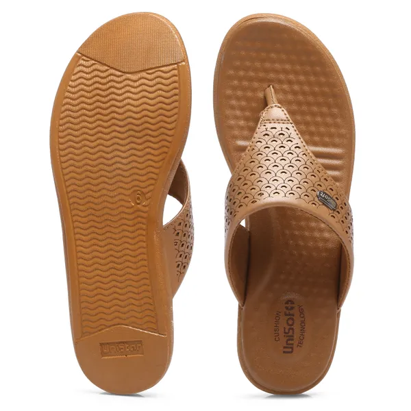 Beige_Synthetic_Leather_Premium_Slippers_For_Women