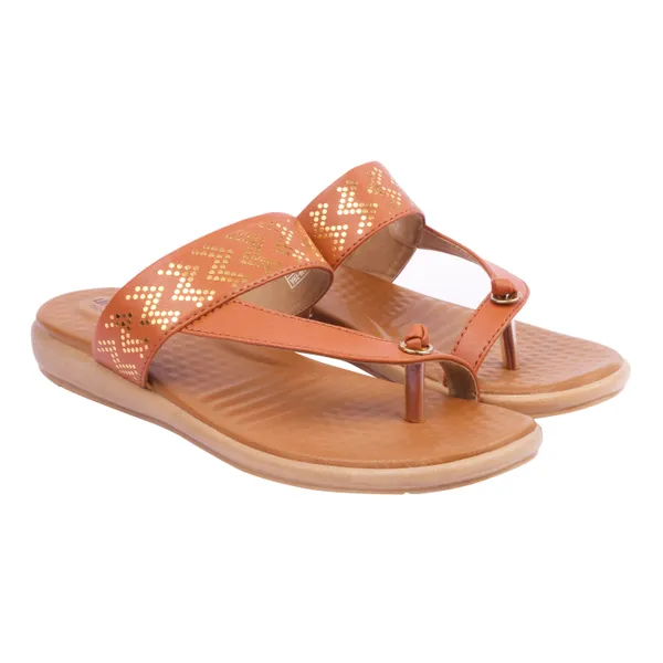 Tan_Synthetic_Leather_Premium_Slippers_For_Women