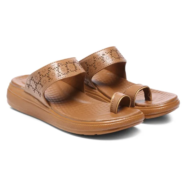 Beige_Synthetic_Leather_Premium_Slippers_For_Women