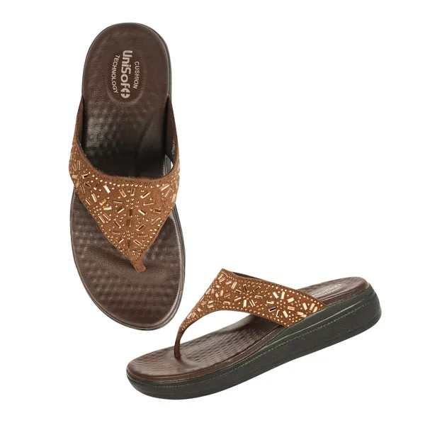 Brown_Synthetic_Leather_Premium_Slippers_For_Women