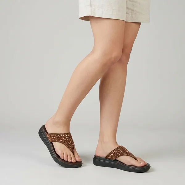Brown_Synthetic_Leather_Premium_Slippers_For_Women