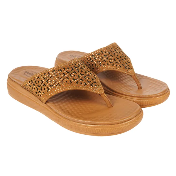 Beige_Synthetic_Leather_Premium_Slippers_For_Women