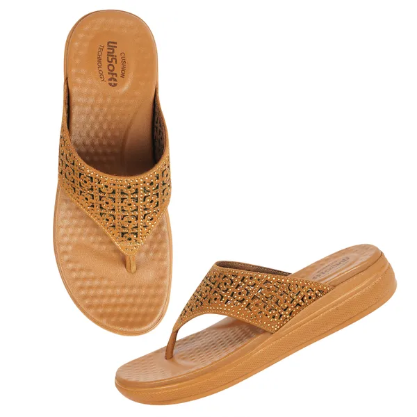 Beige_Synthetic_Leather_Premium_Slippers_For_Women