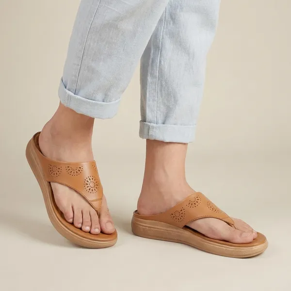 Beige_Synthetic_Leather_Premium_Slippers_For_Women