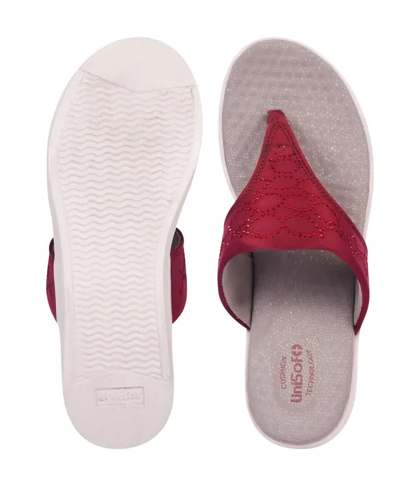 Red_Synthetic_Leather_Premium_Slippers_For_Women