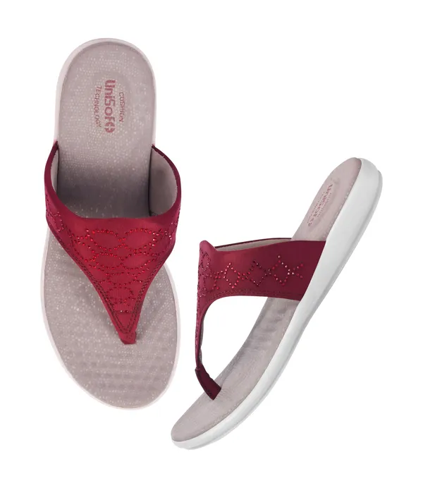 Red_Synthetic_Leather_Premium_Slippers_For_Women