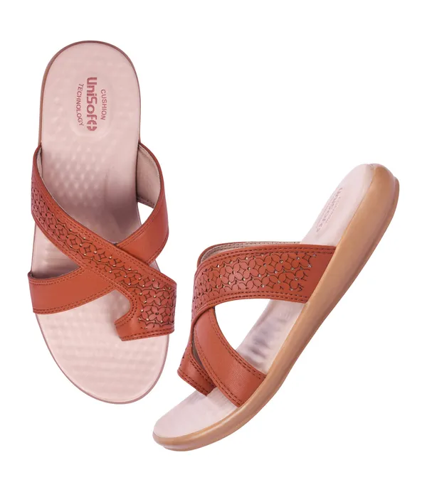 Tan_Synthetic_Leather_Premium_Slippers_For_Women