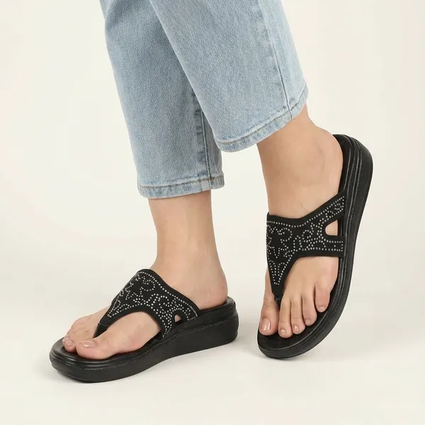 Black_Synthetic_Leather_Premium_Slippers_For_Women