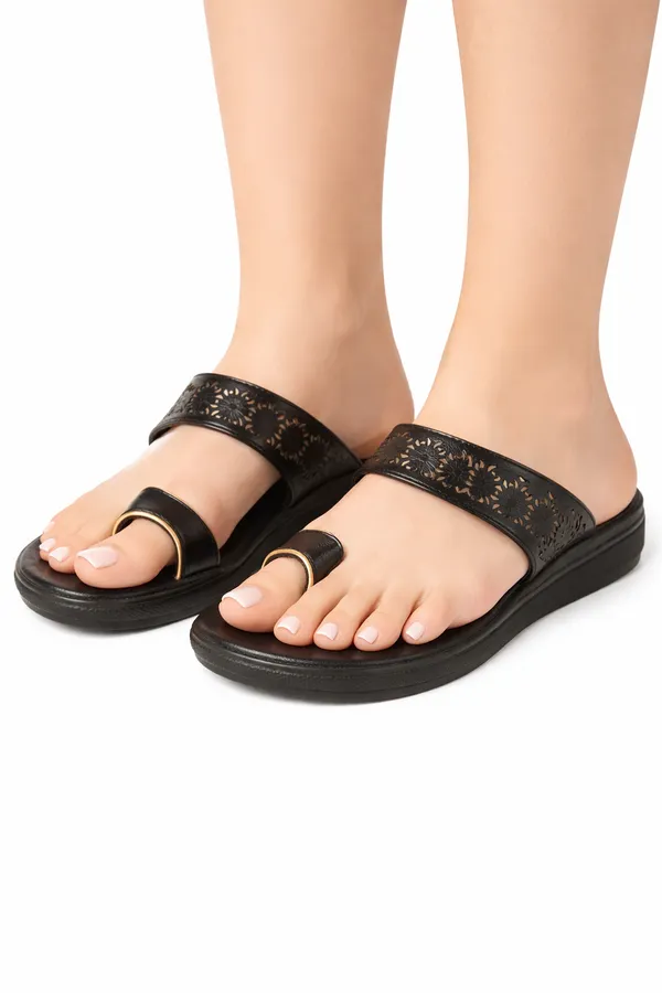 Black_Synthetic_Leather_Premium_Slippers_For_Women