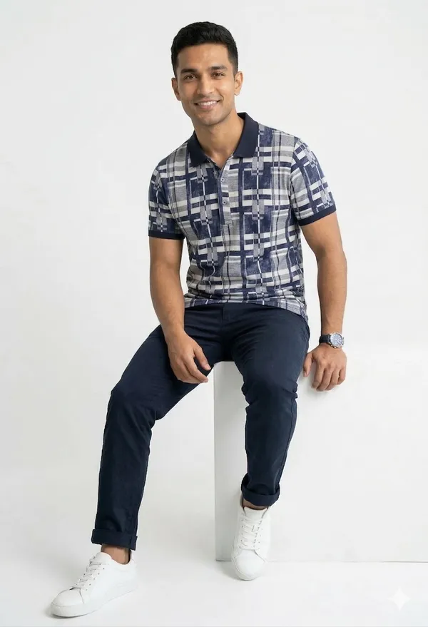 Navy_COTTON_POLY_T-Shirt_For_Men