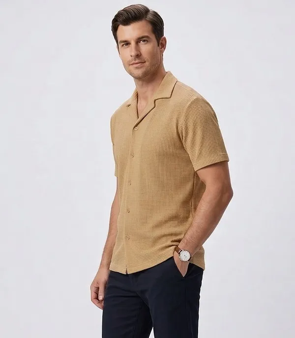Tan_Polyester_T-Shirt_For_Men