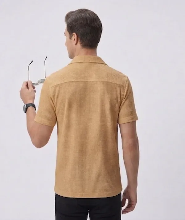 Tan_Polyester_T-Shirt_For_Men