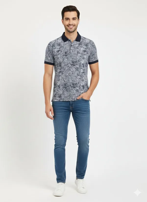 Navy_COTTON_POLY_T-Shirt_For_Men