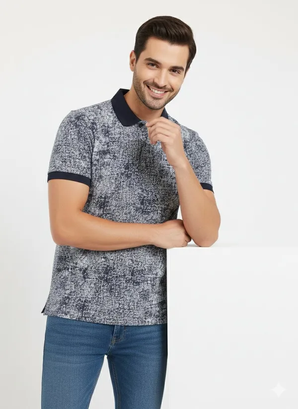 Navy_COTTON_POLY_T-Shirt_For_Men
