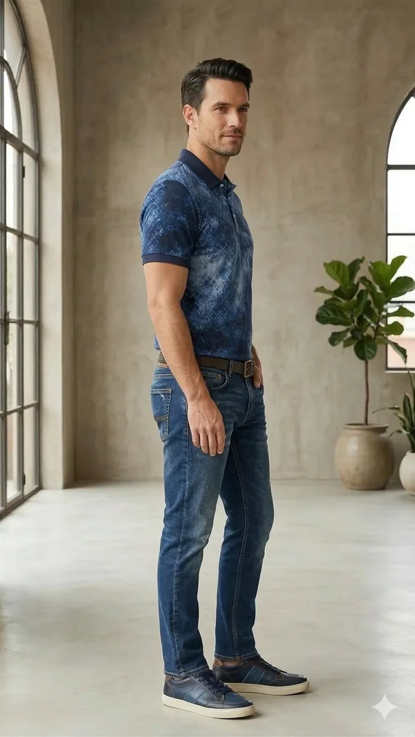 Navy_COTTON_POLY_T-Shirt_For_Men
