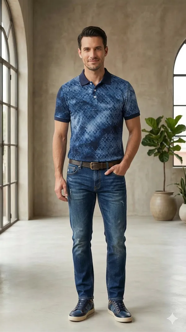 Navy_COTTON_POLY_T-Shirt_For_Men