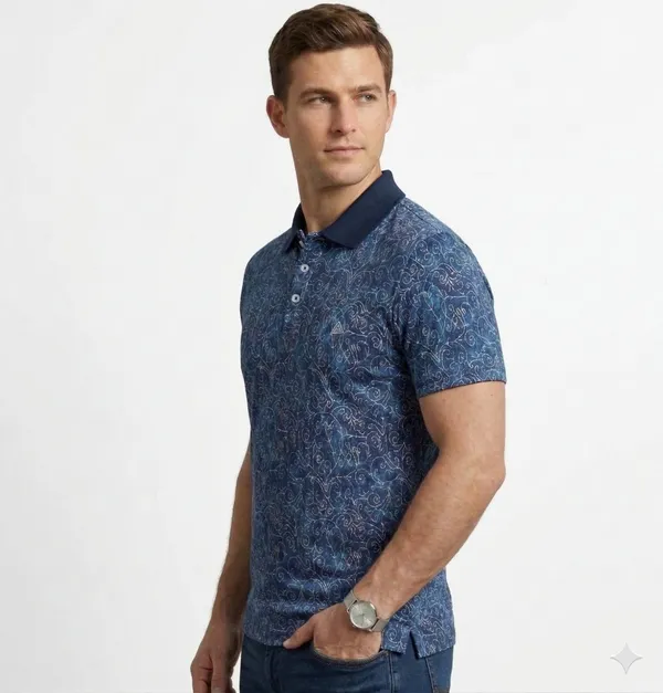 Navy_COTTON_POLY_T-Shirt_For_Men