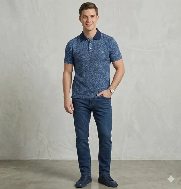 Navy_COTTON_POLY_T-Shirt_For_Men