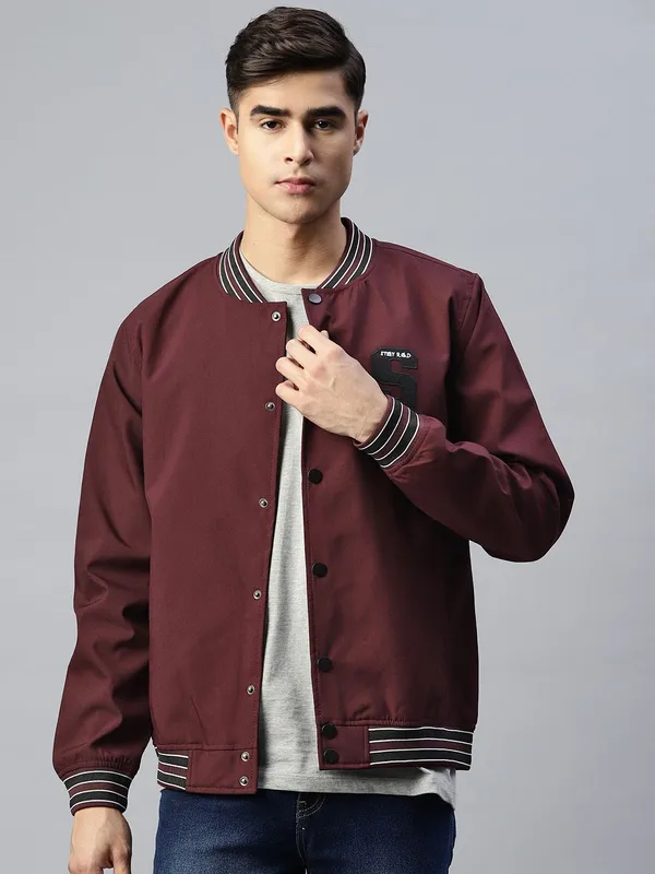 Maroon_Cotton_Blend_Jacket_For_Men