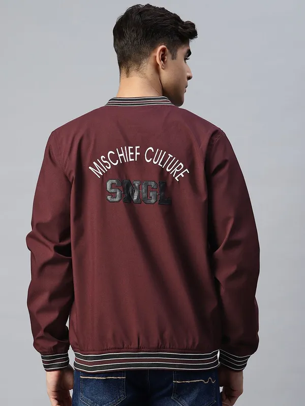 Maroon_Cotton_Blend_Jacket_For_Men