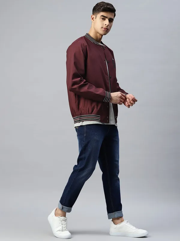 Maroon_Cotton_Blend_Jacket_For_Men