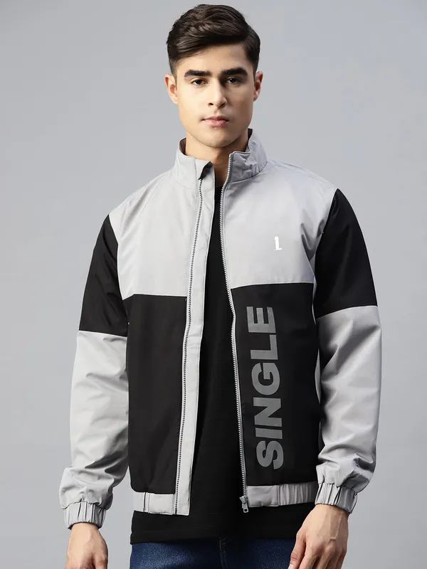 Black_And_Grey_Polyester_Jacket_For_Men