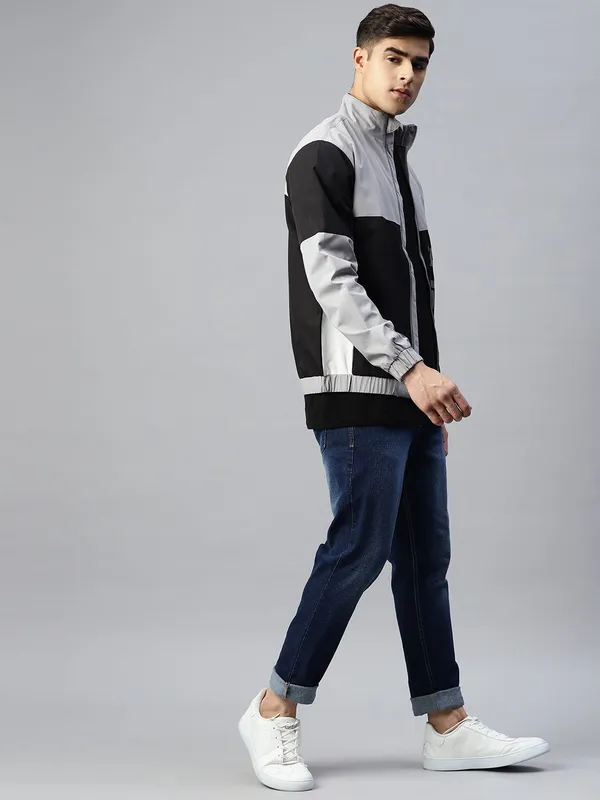 Black_And_Grey_Polyester_Jacket_For_Men