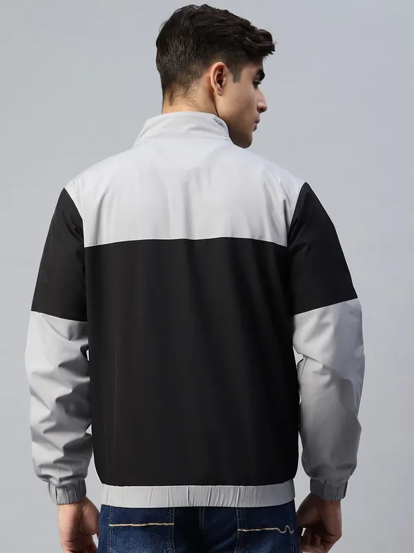 Black_And_Grey_Polyester_Jacket_For_Men