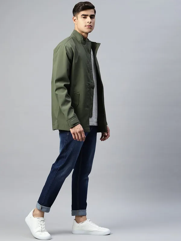 Green_Cotton_Blend_Jacket_For_Men