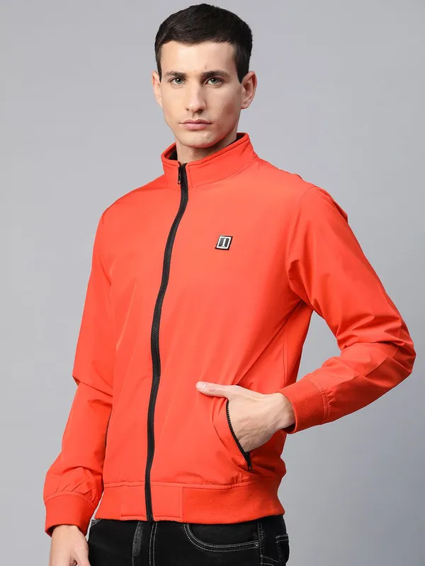 Orange_Cotton_Blend_Jacket_For_Men