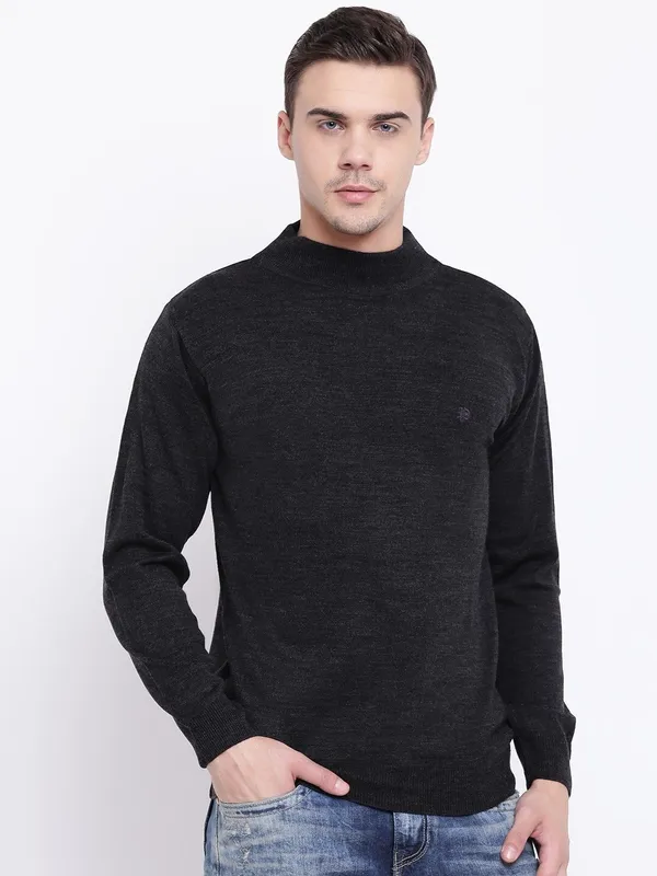 White_Solid_Woolen_Sweater_For_Men