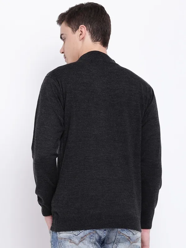 White_Solid_Woolen_Sweater_For_Men