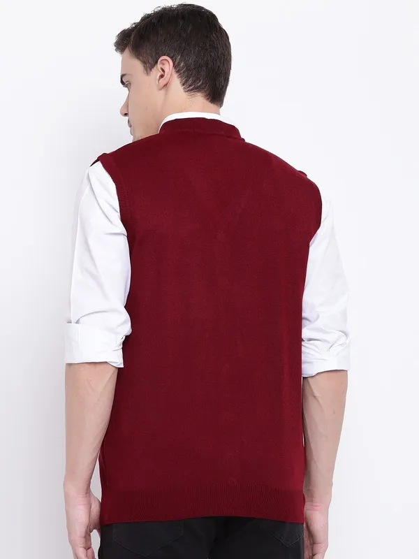 Maroon_Self-Design_Woolen_Sweater_For_Men