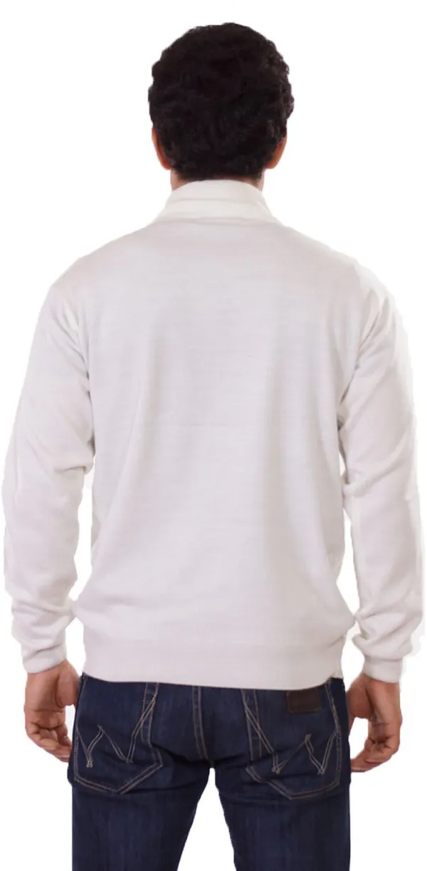 White_Solid_Woolen_Sweater_For_Men