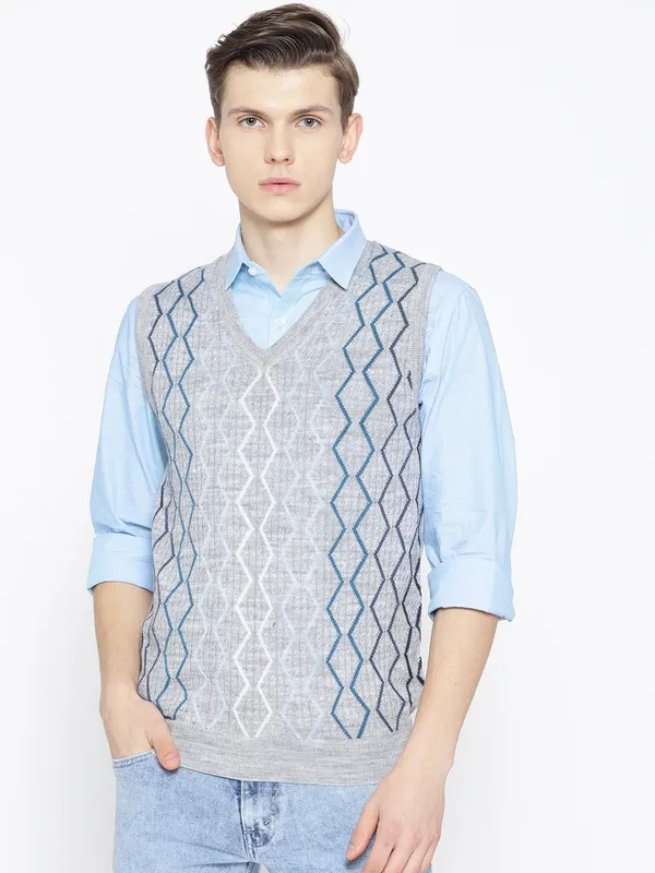 Multicolor_Printed_Woolen_Sweater_For_Men